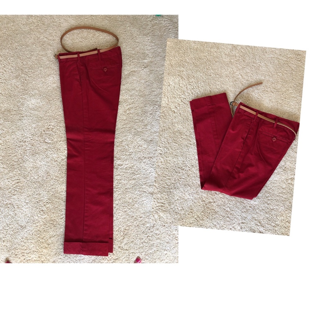 🔴SOLD🔴 NWOT! DAHLIA BRICK RED PANTS WITH BELT